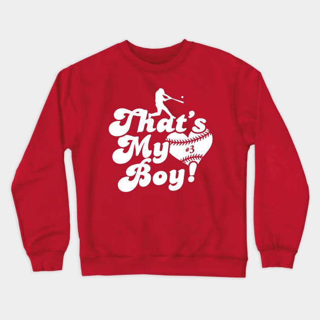 That's My Boy #3 Favorite Baseball Player Baseball Mom Dad Grandparent Crewneck Sweatshirt by TeeCreations